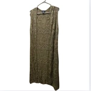 NWT 1X Chelsea & Theodore Maxi Crochet Duster M-1264